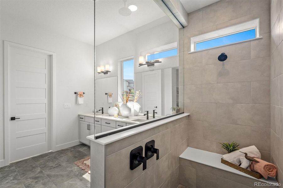 Furnished interior view inside a new home in Cloverleaf - Pinnacle Collection, Monument (Image 30).