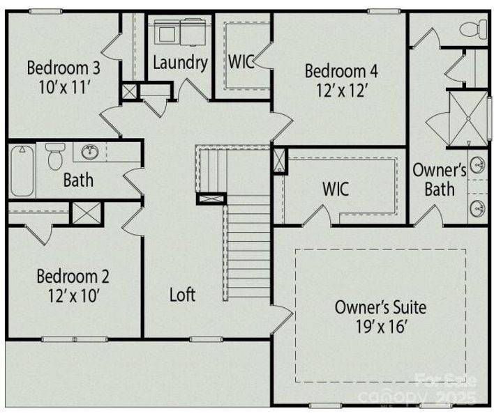 2D floor plan layout of this home in Cedar Meadows, Monroe, NC (Image 4).