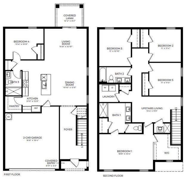 2D floor plan layout for the Robie by D.R. Horton in Juniper Cove, Homestead, FL (Image 3). 2D floor plan layout for the Robie by D.R. Horton in Juniper Cove, Homestead, FL (Image 3).
