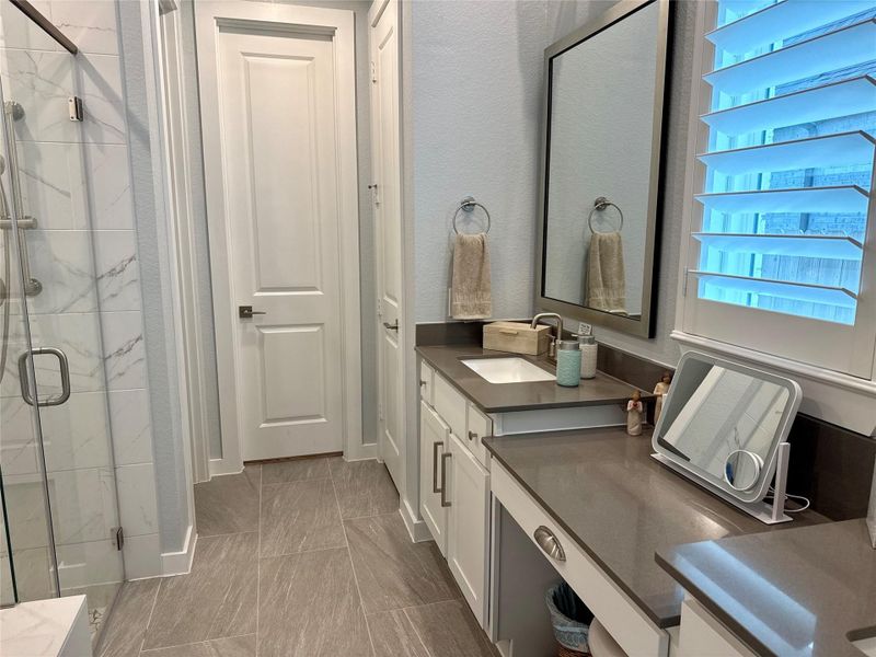 Primary bathroom vanity with double sinks Primary bathroom vanity with double sinks