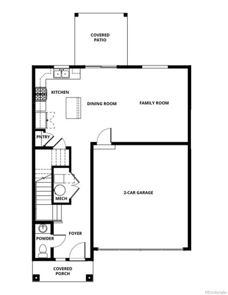 2D floor plan layout of this home in Second Creek Farm, Commerce City, CO (Image 3).