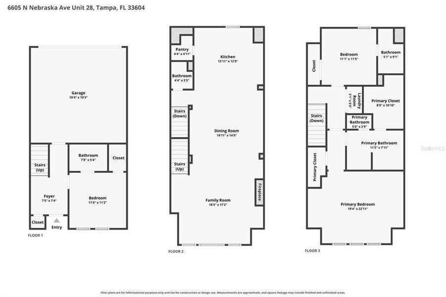 2D floor plan layout of this home in Apex at Seminole Heights, Tampa, FL (Image 6).
