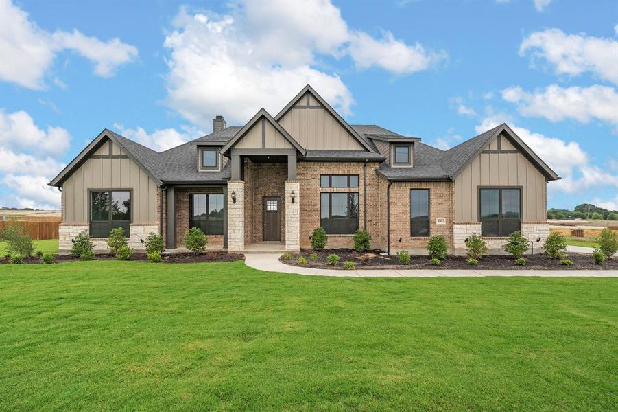 Front exterior of a new home in Lakeridge Estates - 1 Acre Lots, Lorena, TX, highlighting curb appeal (Image 2).