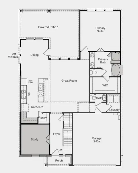 Additional Highlights Include: gourmet kitchen, slide in tub at primary bath, and study.