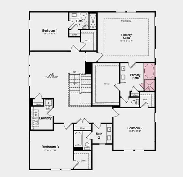 2D floor plan layout of this home in Reserve at Hickory Walk, Kennesaw, GA (Image 3).