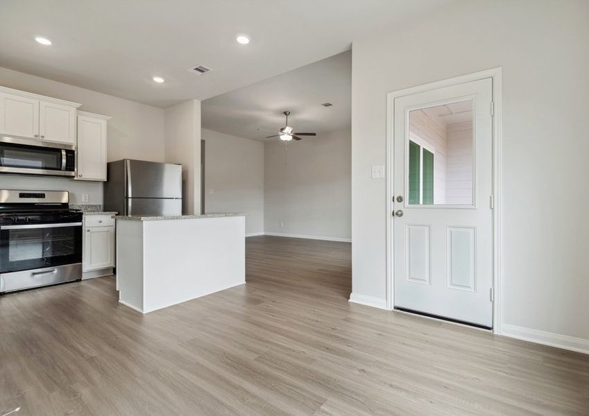 Door to back patio in dining room Door to back patio in dining room