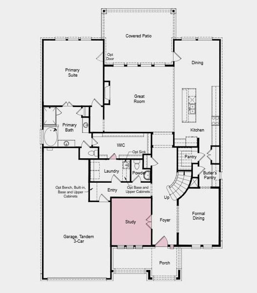 Additional Highlights Include: Bath 4, bedroom 5 with bath 5 in place of tandem, 42" door at entry, added door at laundry, and study in place of flex. Additional Highlights Include: Bath 4, bedroom 5 with bath 5 in place of tandem, 42" door at entry, added door at laundry, and study in place of flex.