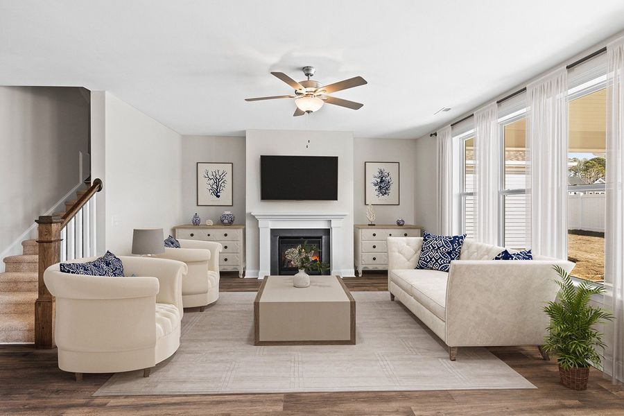 Representative furnished interior of a home built from the The Whitley by RobuckHomes in Windwater, Hampstead (Image 7).