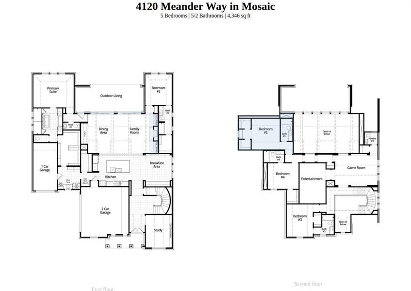 2D floor plan layout of this home in Mosaic, Celina, TX (Image 3).