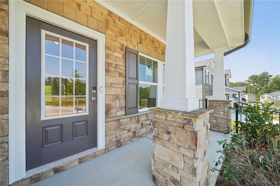Exterior details and patio area of a home in Preserve at Mountain Creek, Pendergrass (Image 2).