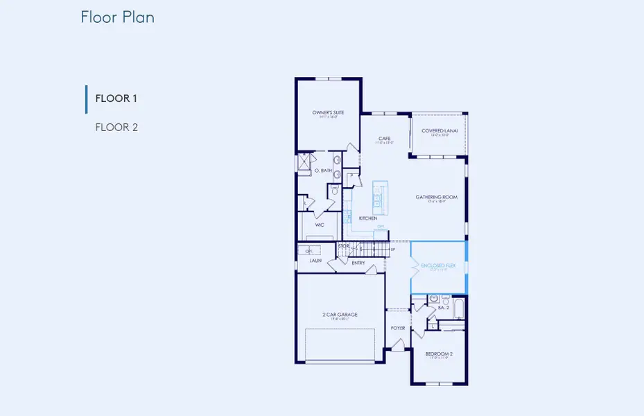 2D floor plan layout of this home in Riversong, Parrish, FL (Image 4).