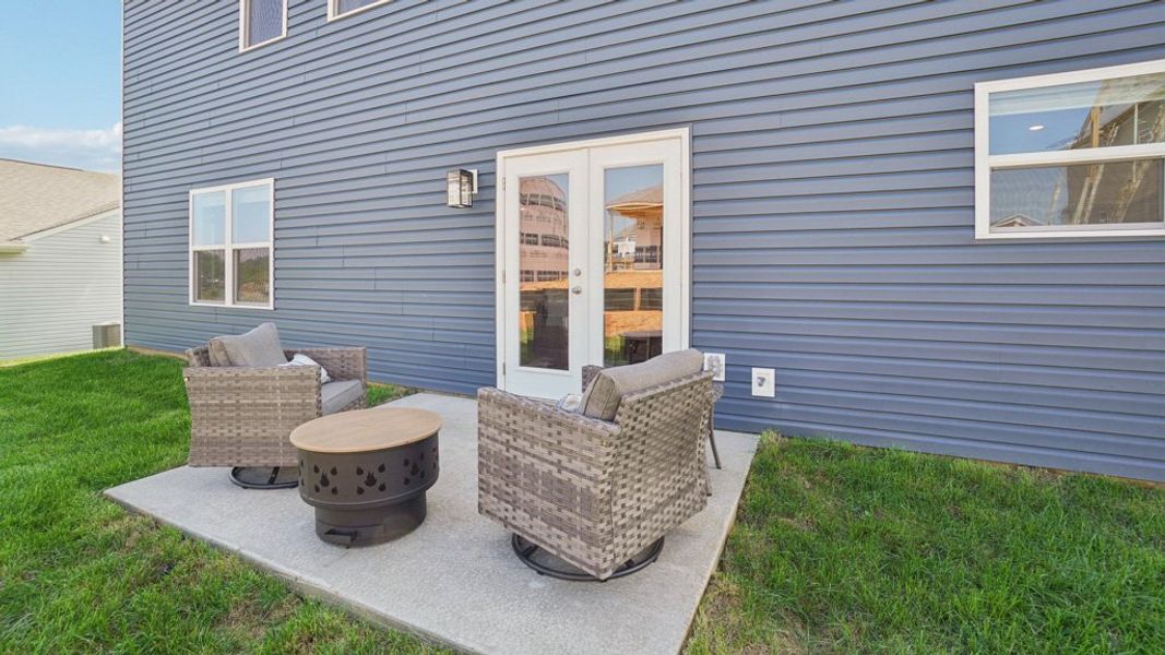 Exterior details and patio area of a home in Keebler Meadows, Johnson City (Image 2). Exterior details and patio area of a home in Keebler Meadows, Johnson City (Image 2).