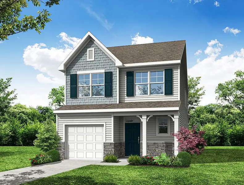 Representative exterior photo of a completed home built from the Patterson by Eastwood Homes in Caldwell Forest, Charlotte, NC (Image 4).