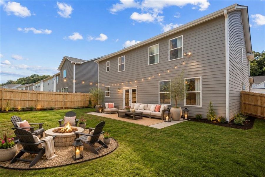 Exterior details and patio area of a home in Clark Farms, Flowery Branch (Image 26).