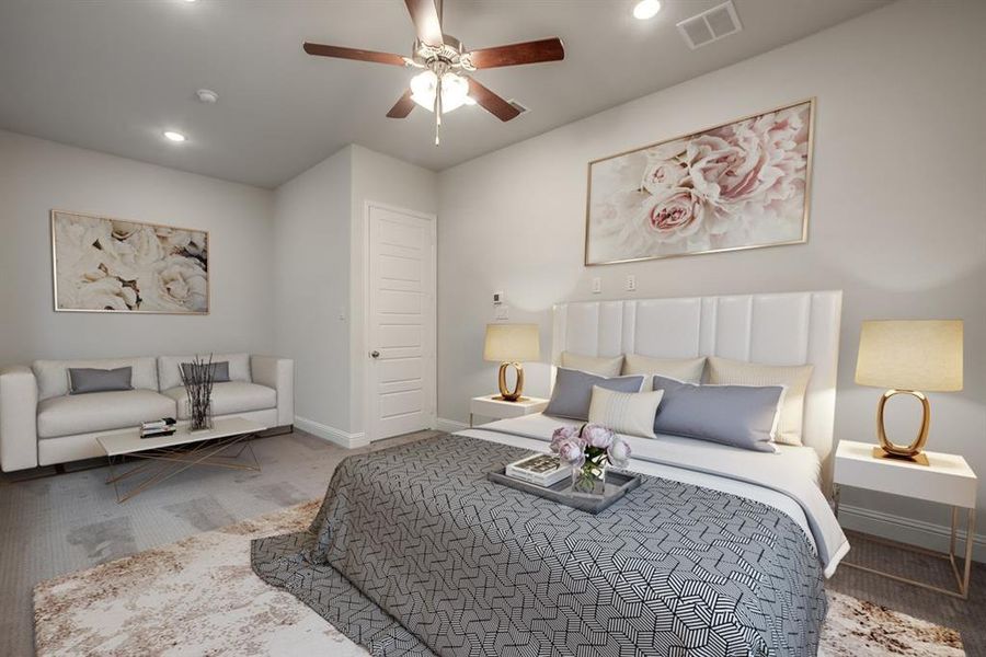 Beazer Homes Wildflower Ranch Meridian Floorplan. This is not a photo of the actual home, but is a photo of the Meridian floorplan.