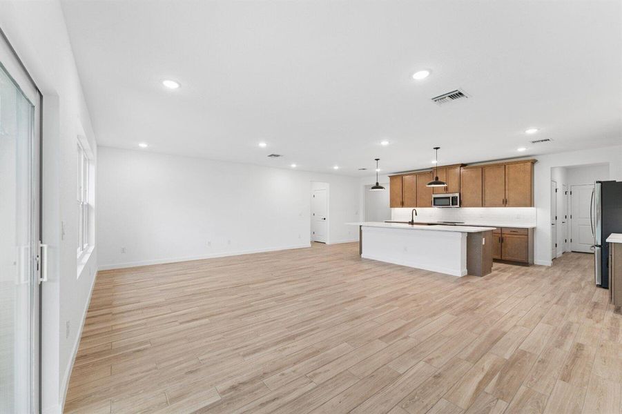 Kitchen, Dining Area & Great Room