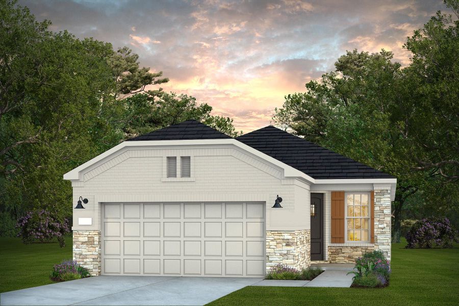 Representative exterior photo of a completed home built from the Contour by Del Webb in Del Webb Fulshear, Fulshear, TX (Image 27). Representative exterior photo of a completed home built from the Contour by Del Webb in Del Webb Fulshear, Fulshear, TX (Image 27).