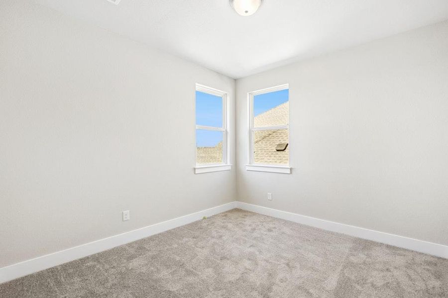 Carpeted empty room with baseboards Carpeted empty room with baseboards