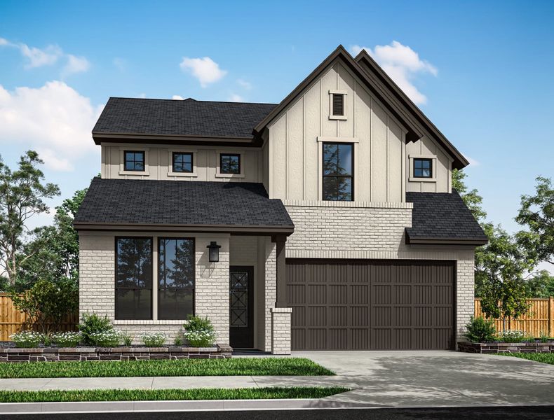 Representative exterior photo of a completed home built from the Hawk by Tri Pointe Homes in Sienna 45', Missouri City, TX (Image 19). Representative exterior photo of a completed home built from the Hawk by Tri Pointe Homes in Sienna 45', Missouri City, TX (Image 19).