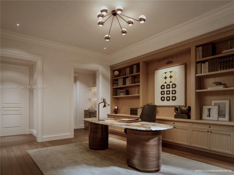 Furnished interior view inside a new home in , Coral Gables (Image 7). Furnished interior view inside a new home in , Coral Gables (Image 7).