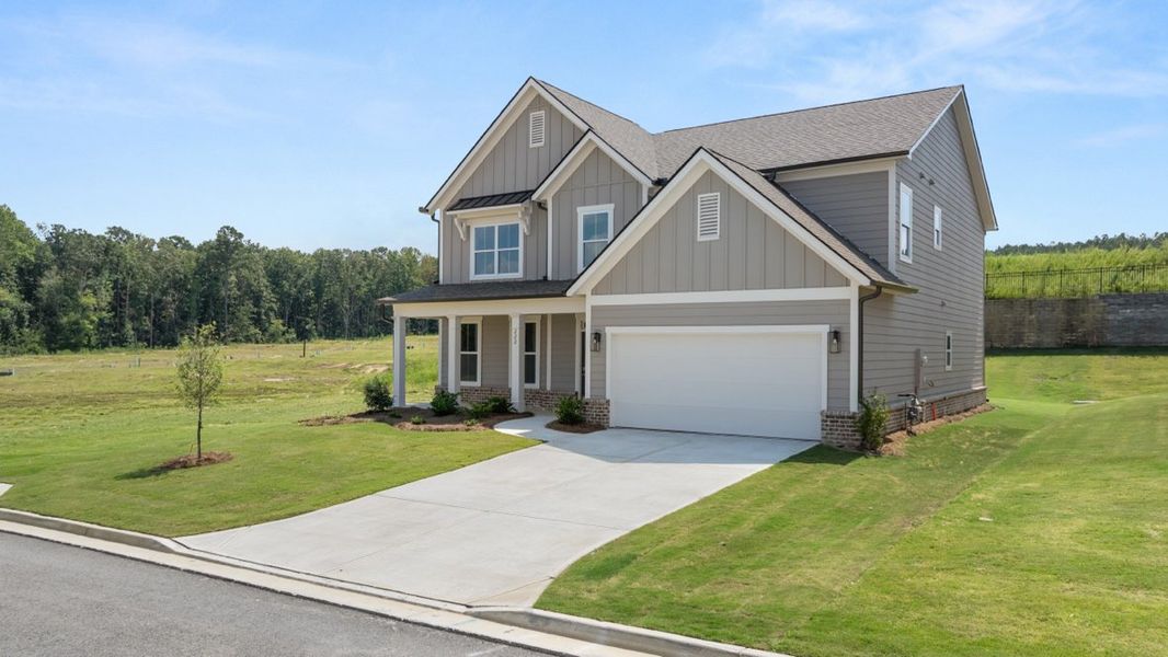 Representative exterior photo of a completed home built from the Lynnbrook by D.R. Horton in Hamptons at Riverwood East, Dallas, GA (Image 2).