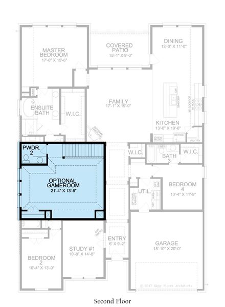 2D floor plan layout for the Bentley by Landon Homes in Dominion Estates, Frisco, TX (Image 25).