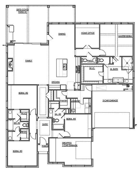 2D floor plan layout of this home in Riverstone, Georgetown, TX (Image 5).