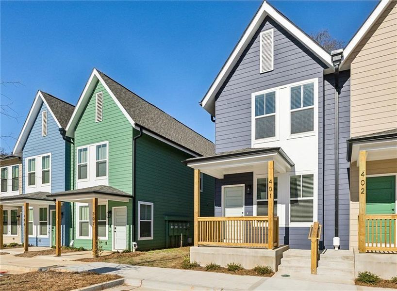 Front exterior of a new home in Avenue at Oakland City, Atlanta, GA, highlighting curb appeal (Image 18).