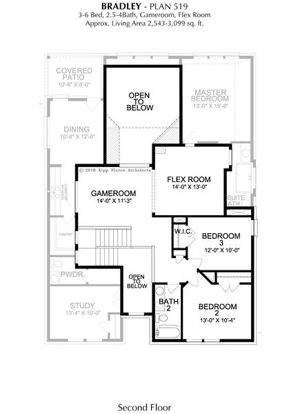 2D floor plan layout for the Bradley by Landon Homes in Lexington Frisco, Frisco, TX (Image 4).