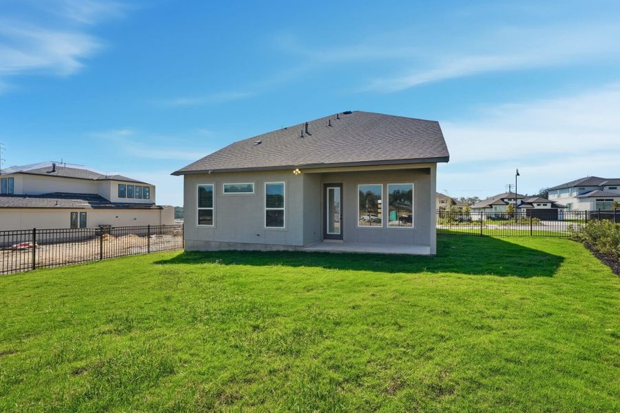 Exterior details and patio area of a home in Esperanza – New Phase Now Selling, Boerne (Image 28).