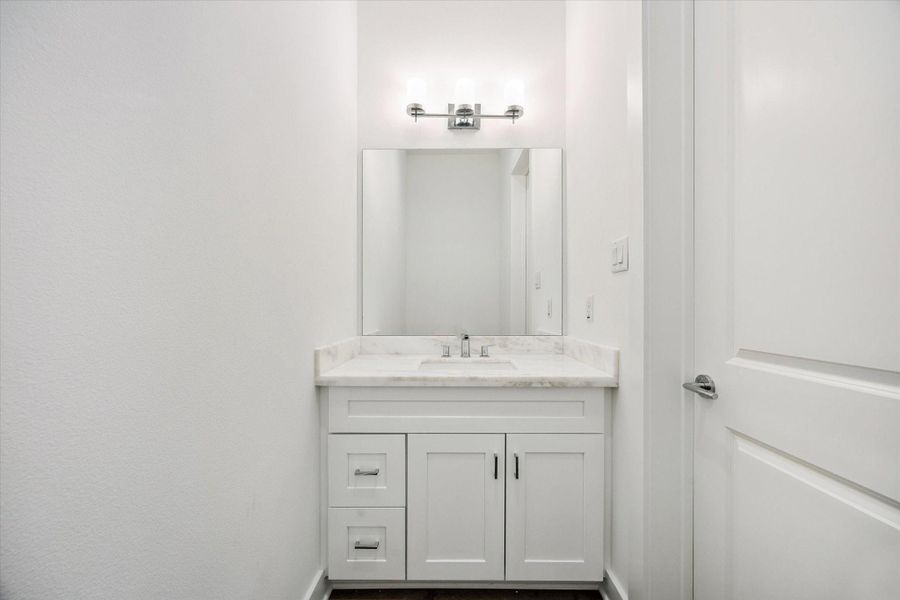Powder Room on the Second Floor * Marble Counter * Modern Finishes. Powder Room on the Second Floor * Marble Counter * Modern Finishes.