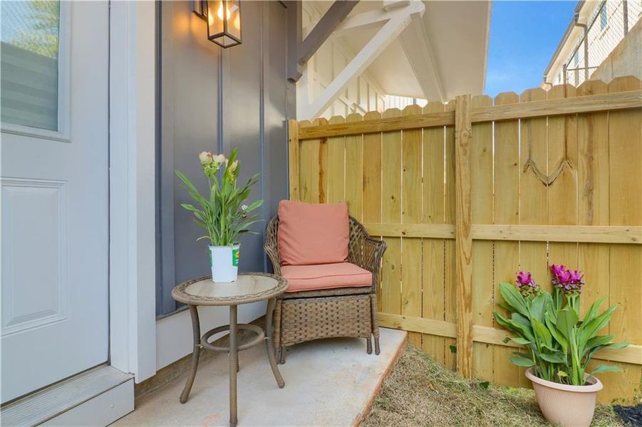 Exterior details and patio area of a home in , Atlanta (Image 2).