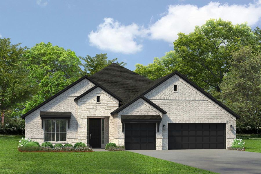 Front exterior of a new home in Kentsdale Farms, DeSoto, TX, highlighting curb appeal (Image 1). Front exterior of a new home in Kentsdale Farms, DeSoto, TX, highlighting curb appeal (Image 1).