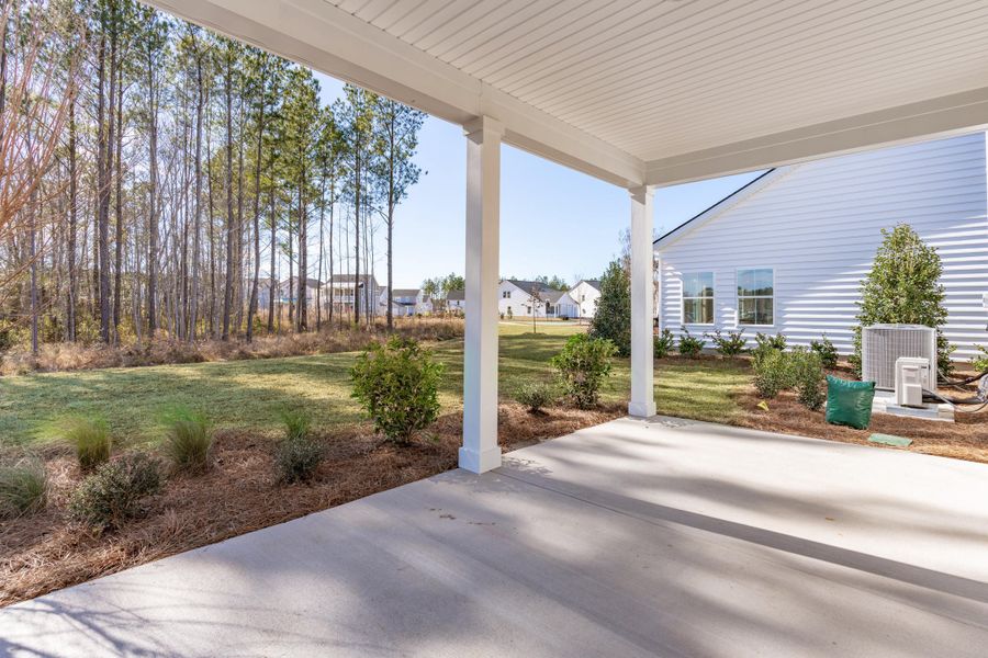 Exterior details and patio area of a home in Sweetgrass at Summers Corner, Summerville (Image 2).