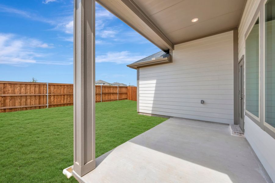 Exterior details and patio area of a home in The Meadows, Denton (Image 3).