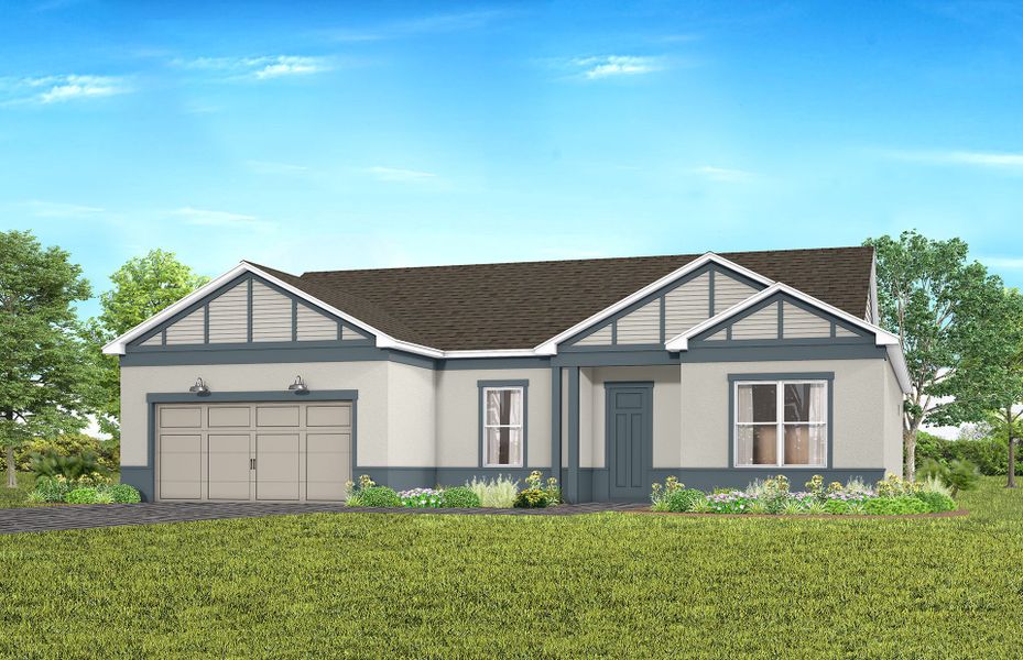 Representative exterior photo of a completed home built from the Stardom by Del Webb in Del Webb Lakehaven, Clermont, FL (Image 17).