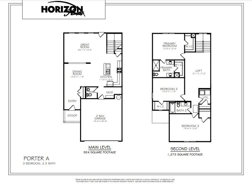 2D floor plan layout for the Porter by Horizon Construction and Development in The Village at Bonnie Oaks, Lebanon, TN (Image 4). 2D floor plan layout for the Porter by Horizon Construction and Development in The Village at Bonnie Oaks, Lebanon, TN (Image 4).