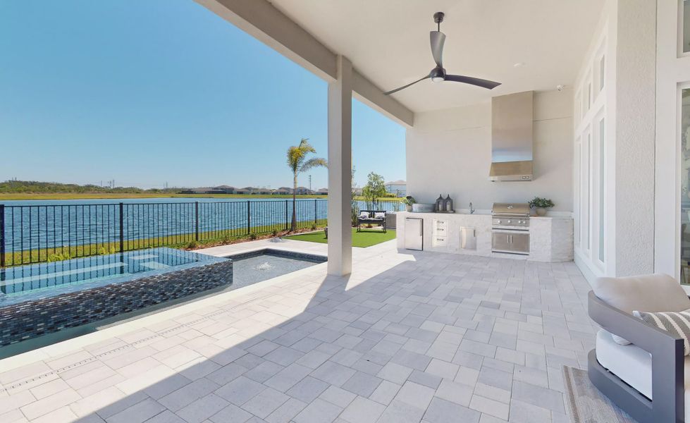 Exterior details and patio area of a home in Waterset, Apollo Beach (Image 24).
