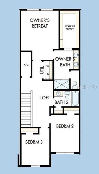 2D floor plan layout of this home in Waterset Townhomes, Apollo Beach, FL (Image 3). 2D floor plan layout of this home in Waterset Townhomes, Apollo Beach, FL (Image 3).