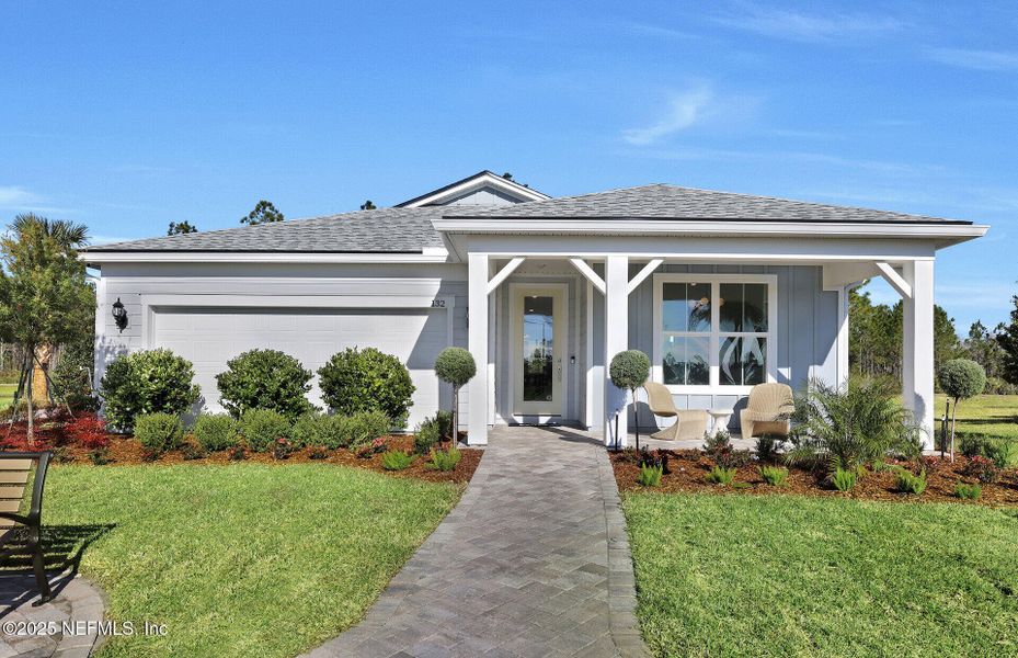 Front exterior of a new home in Murray Farms, Middleburg, FL, highlighting curb appeal (Image 29).
