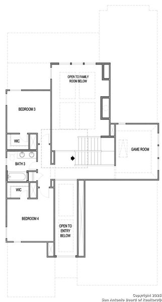 2D floor plan layout of this home in Meyer Ranch, New Braunfels, TX (Image 6).
