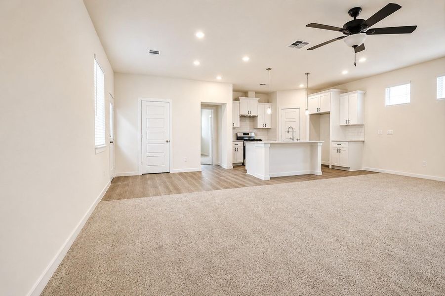 Spacious living and family room. Spacious living and family room.