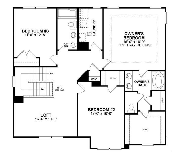 2D floor plan layout for the Findlay II by M/I Homes in Bellamore, York, SC (Image 3). 2D floor plan layout for the Findlay II by M/I Homes in Bellamore, York, SC (Image 3).