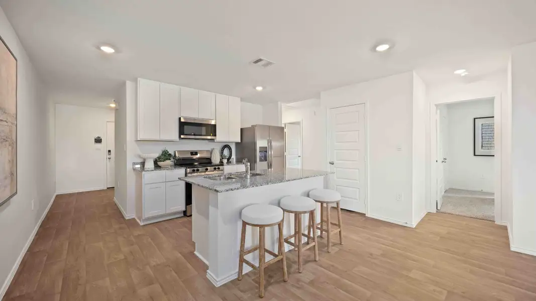 Furnished interior view inside a new home in Garver Heights, Houston (Image 2). Furnished interior view inside a new home in Garver Heights, Houston (Image 2).