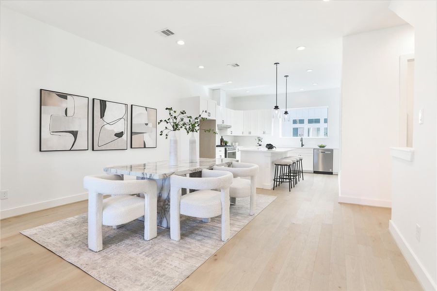 Picture yourself dining with friends and family in this spacious, open second-floor living area. Picture yourself dining with friends and family in this spacious, open second-floor living area.