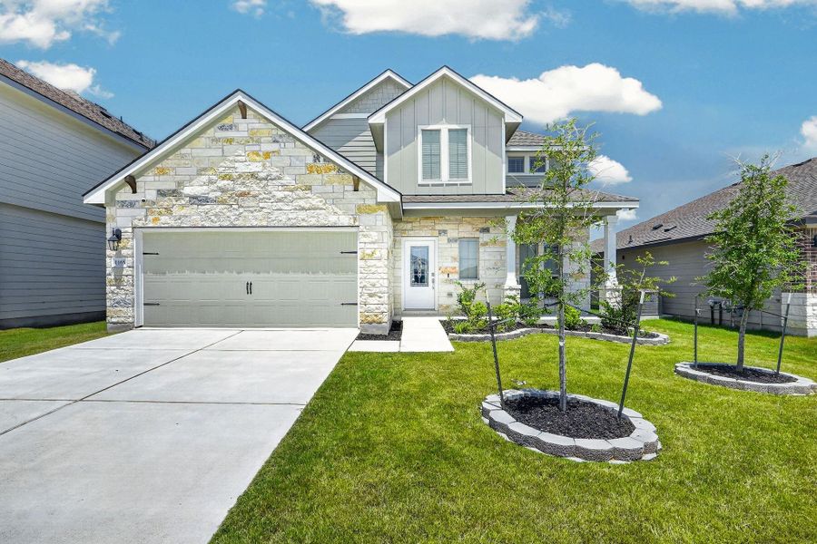 Front exterior of a new home in , College Station, TX, highlighting curb appeal (Image 2). Front exterior of a new home in , College Station, TX, highlighting curb appeal (Image 2).