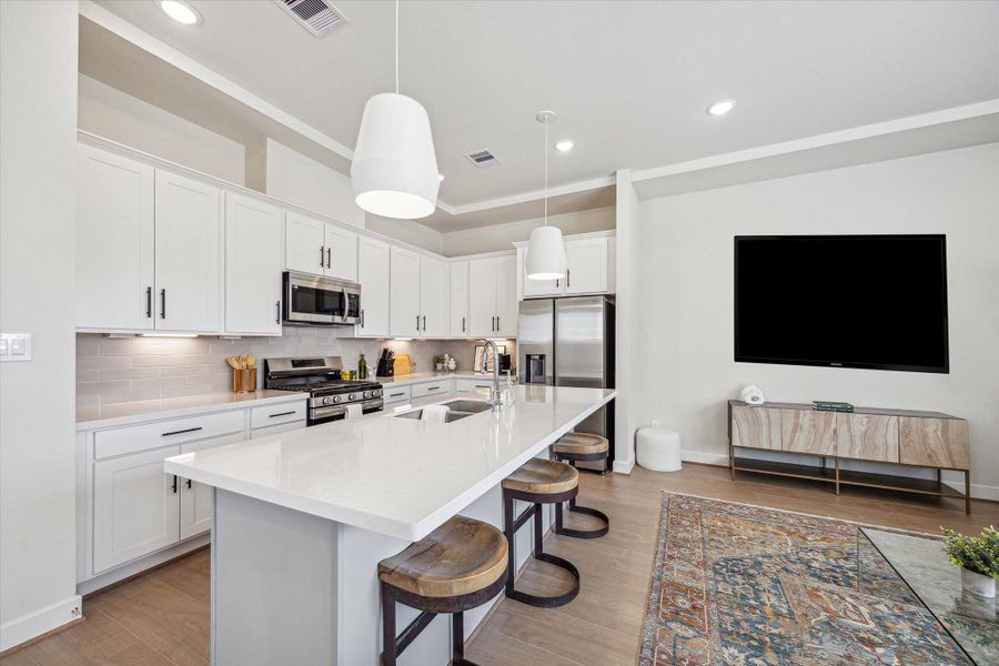 Representative photo showing the community’s model home living room. Layout and selections may vary.