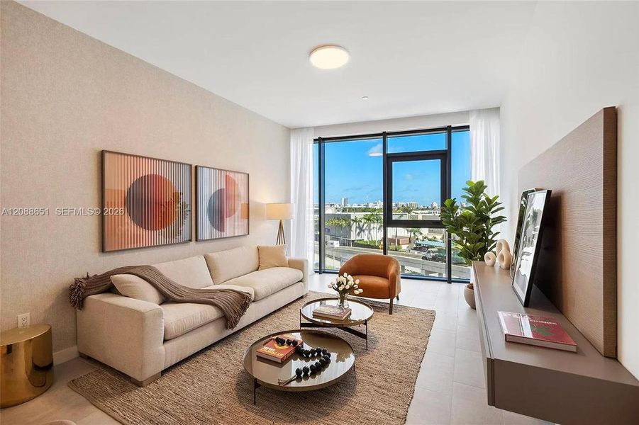 Furnished interior view inside a new home in , Miami Beach (Image 12). Furnished interior view inside a new home in , Miami Beach (Image 12).