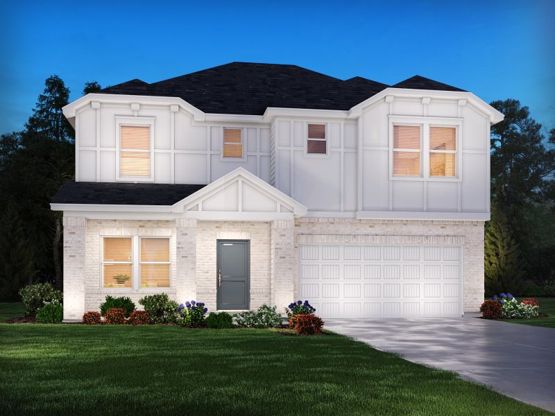 Representative exterior photo of a completed home built from the Cottonwood by Meritage Homes in Riverwood Farm, Piedmont, SC (Image 6). Representative exterior photo of a completed home built from the Cottonwood by Meritage Homes in Riverwood Farm, Piedmont, SC (Image 6).