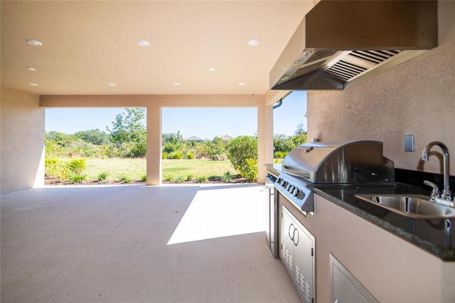 Exterior details and patio area of a home in Esplanade at Wiregrass Ranch, Wesley Chapel (Image 30).